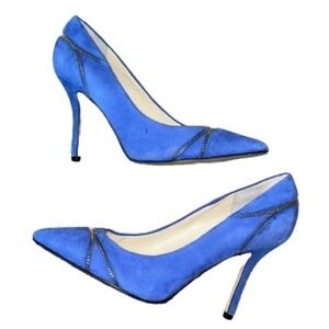 Enzo Angiolini Pop Culture cobalt blue suede pump heels size 10